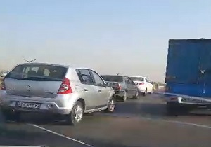 ترافیک سنگین در جاده شهریار - تهران + فیلم