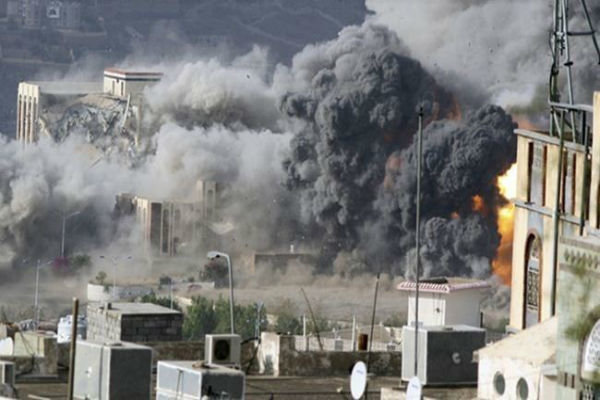 حمله جنگنده‌های سعودی به استان عمران یمن