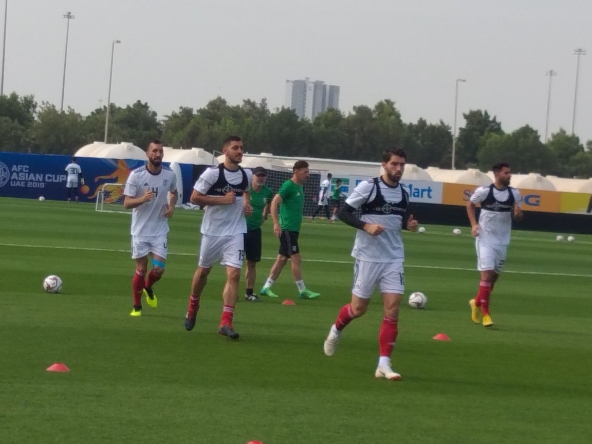 تمرین تیم ملی فوتبال در مجموعه کریکت ابوظبی