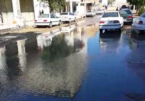 وضعیت خیابان‌های «امیدیه» بعد از بارندگی + فیلم