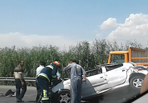 تصادف شدید در جاده قرچک - تهران + فیلم