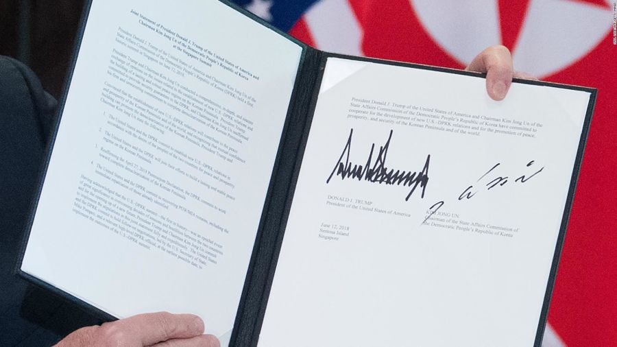 دونالد ترامپ و کیم جونگ اون یک سند جامع مشترک امضا کردند