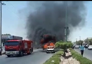 آتش‌سوزی هولناک پمپ بنزین در بندر کنگ + فیلم