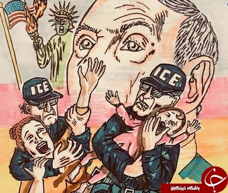 نقاشی جالب «جیم کری» در اعتراض به سیاست‌های ضدمهاجرتی ترامپ+ عکس
