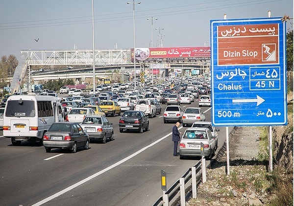 ترافیک در محور کرج-چالوس سنگین است
