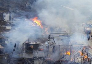 مهار آتش سوزی در روستای پلکانی سرآقاسید