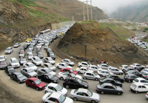 ترافیک نیمه سنگین در جاده کرج به چالوس