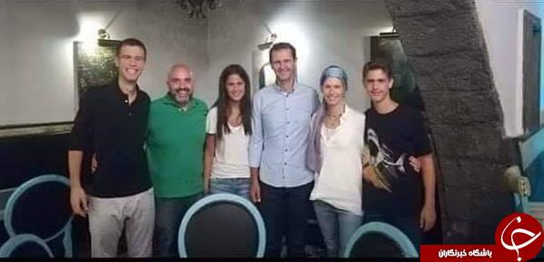 حضور بشار اسد به همراه خانواده در رستورانی در دمشق+ تصاویر