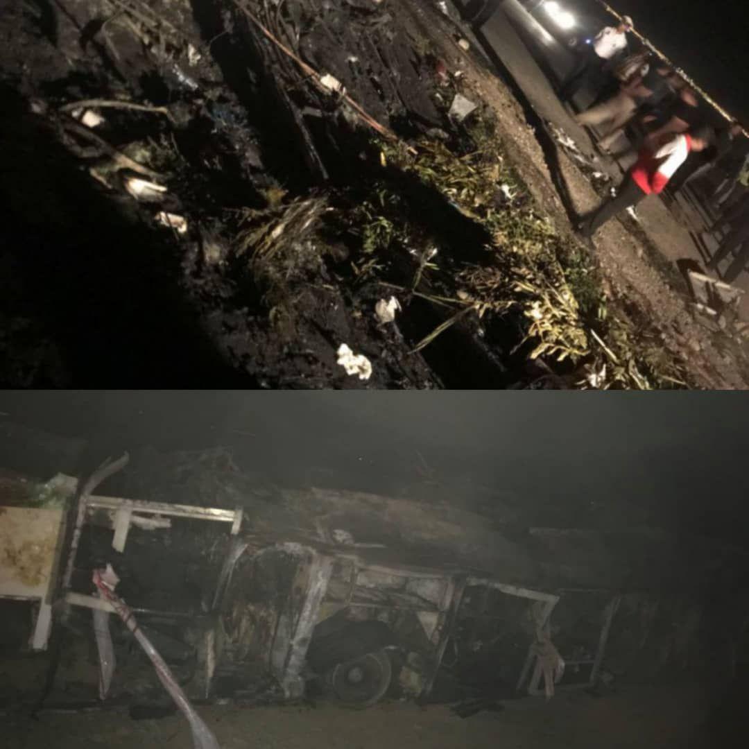 46 کشته و زخمی در حادثه برخورد اتوبوس با کامیون حامل سوخت در اصفهان
