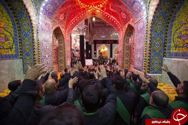 عزاداری مشترک خادمان آستان‌های مقدس حسینی و عباسی+عکس