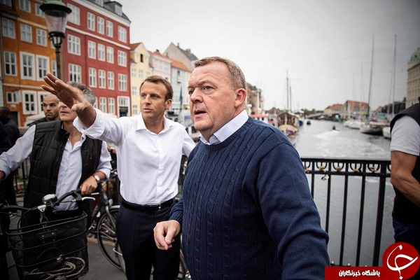 خوشگذرانی مکرون و نخست وزیر دانمارک در خیابان های کپنهاگ+ تصاویر