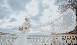 لباس عروسی از کیسه های سیمان +عکس