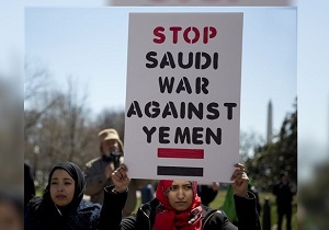 تجمع فعالان حقوق‌بشر در خیابان‌های نیویورک در اعتراض به جنایات متجاوزان سعودی در یمن