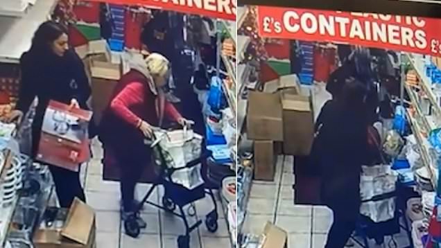 عمل غیراخلاقی زن جوان با زن سالخورده در فروشگاه! + فیلم//