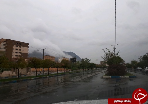 بارش باران و آبگرفتگی معابر در لرستان + تصاویر