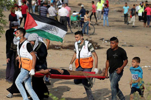 ۳۳ فلسطینی در تیراندازی صهیونیست‌ها در غزه مجروح شدند