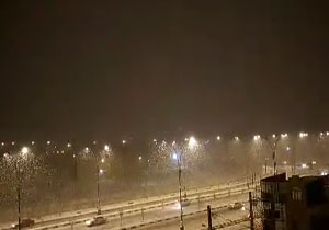 بارش برف در زنجان + فیلم