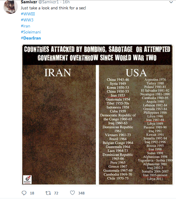 دلجویی مردم آمریکا از دولت ایران با  هشتگ DearIran#