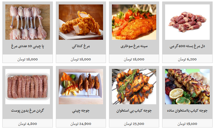 قیمت انواع گوشت مرغ قطعه بندی،بسته بندی