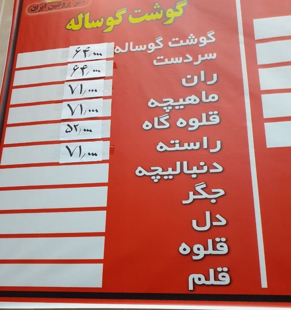 قیمت گوشت گرم گوسفندی باز هم رازان شد/ نرخ انواع گوشت