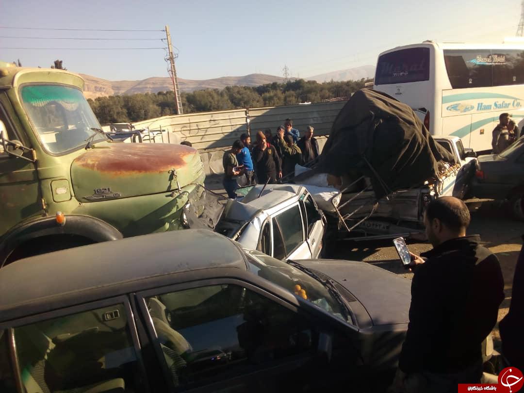 تصادف زنجیره‌ای در شیراز/۵ نفر مصدوم شدند