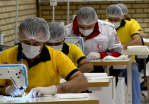 تلاش چشمگیر هلال احمر برای تولید ماسک و مواد ضدعفونی کننده + فیلم