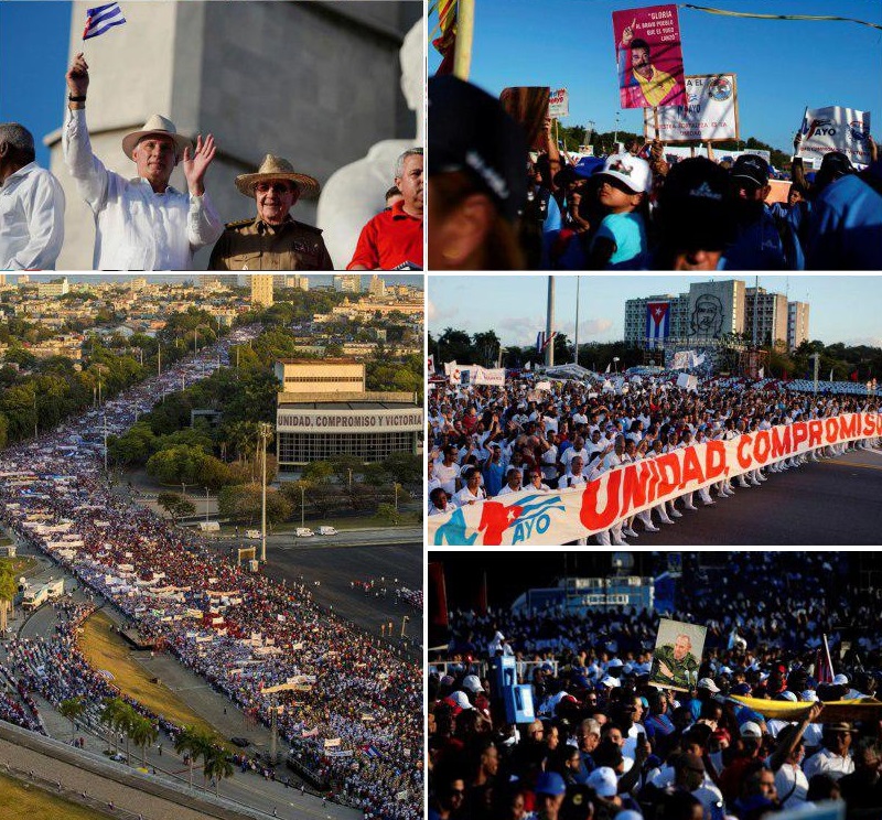 تظاهرات مردم کوبا در حمایت از ونزوئلا