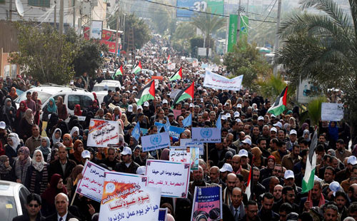 تظاهرات سراسری فلسطینی‌ها در کرانه باختری و نوار غزه + تصاویر