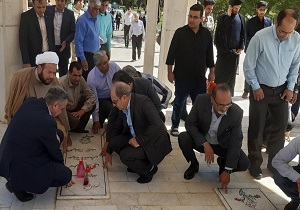 غبارروبی قبور شهدای گمنام در دانشگاه شهرکرد