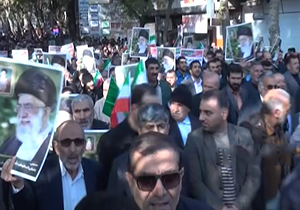 حرکت خودجوش مردم ایران در دفاع از امنیت کشور + فیلم