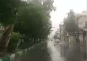 بارش باران پائیزی در اهواز + فیلم