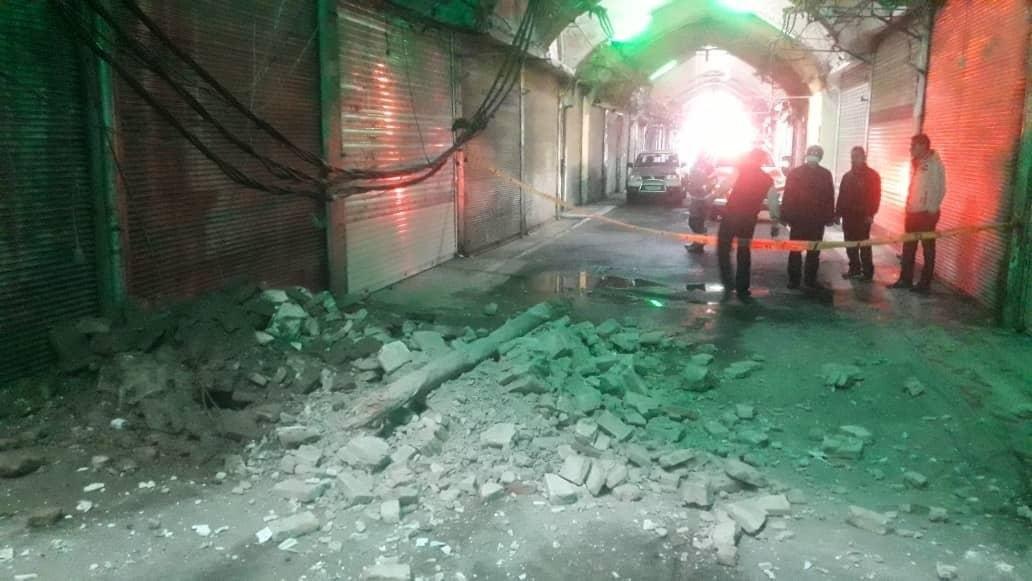 سقف ریخته شده بازار امین السلطان با مشارکت کسبه مرمت می‌شود