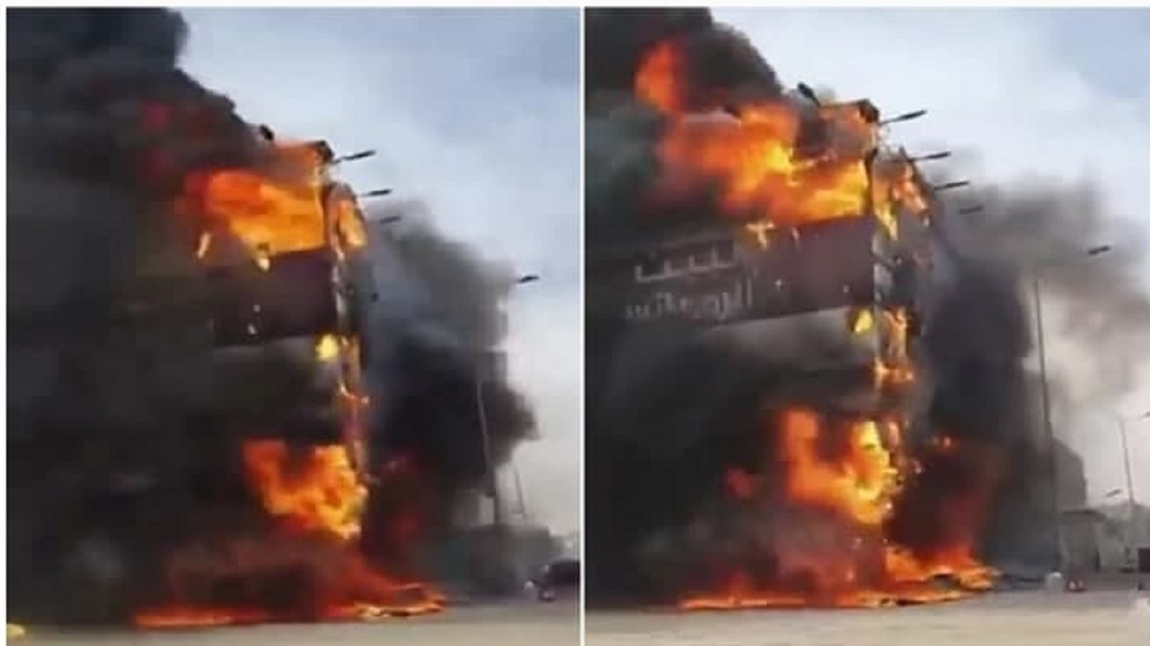 آتش‌سوزی مهیب در پایتخت عربستان سعودی+ فیلم