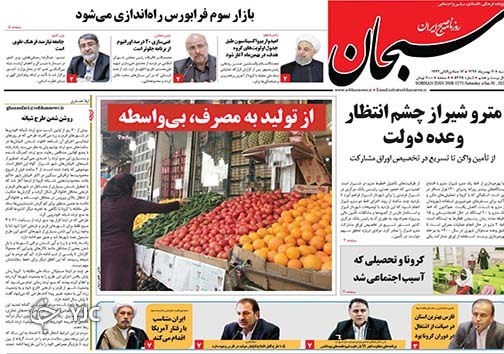 تصاویر صفحه نخست روزنامه‌های استان فارس روز شنبه ۱۱ بهمن ماه سال ۱۳۹۹