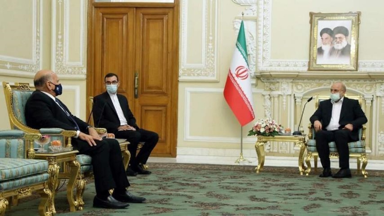 دیدار وزیر خارجه عراق با رئیس مجلس شورای اسلامی / حمایت ایران از روند سیاسی و تمامیت ارضی عراق