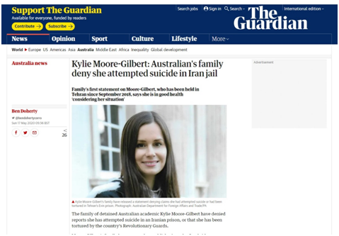 ادعای خودکشی یک محکوم تبعه استرالیا در ایران تکذیب شد