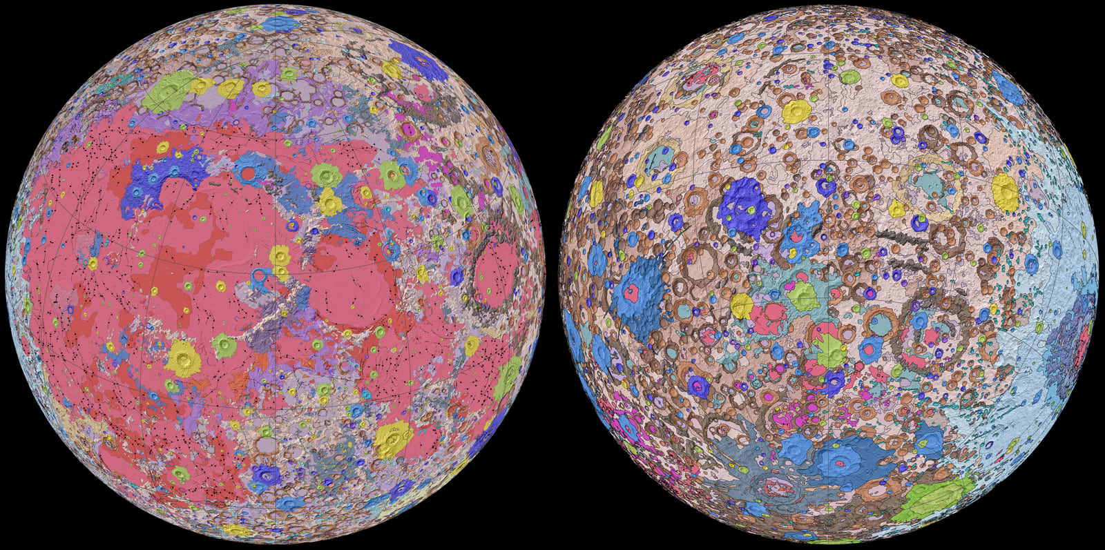 اولین و دقیق‌ترین نقشه زمین شناسی کامل ماه منتشر شد