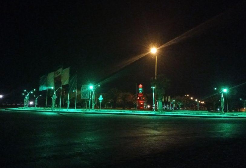 نورپردازی به صورت متحرک میدان امام خمینی (ره) شهر مهران