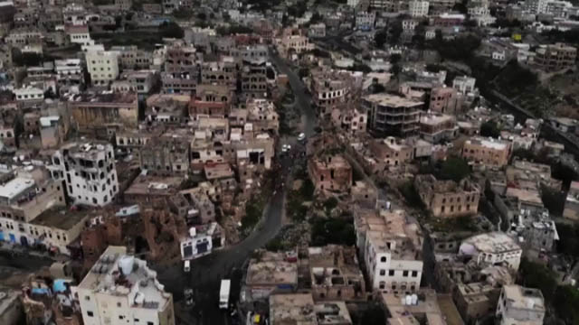 تصاویر هوایی از شهر تعز یمن پس از ۵ سال جنگ