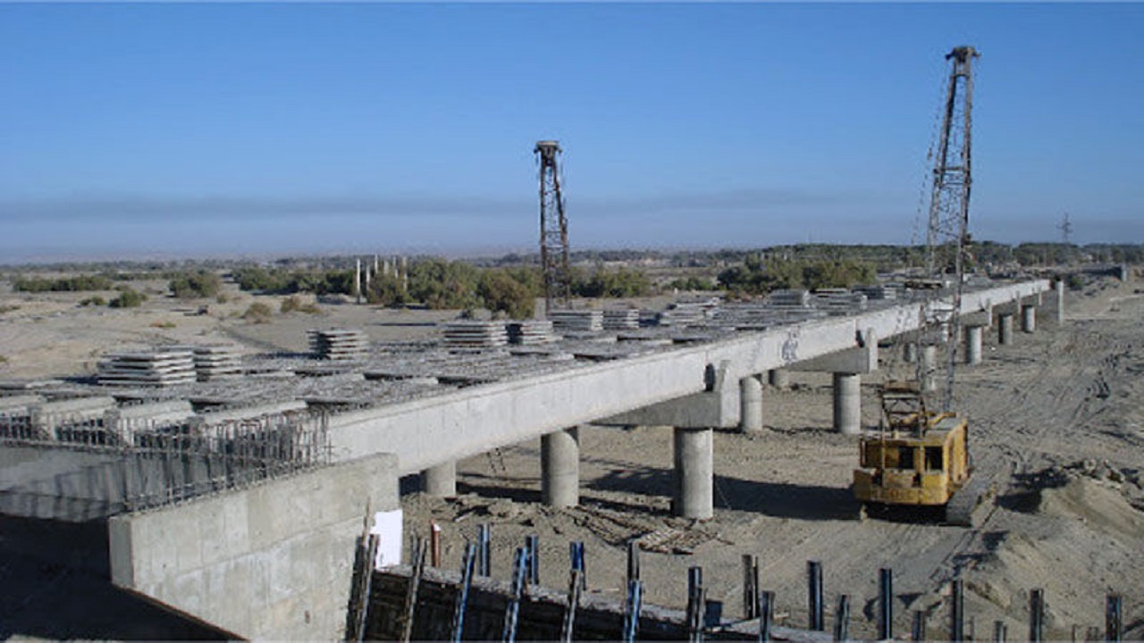 پل نمردیان ایرانشهر ٧٠ درصد پیشرفت فیزیکی دارد