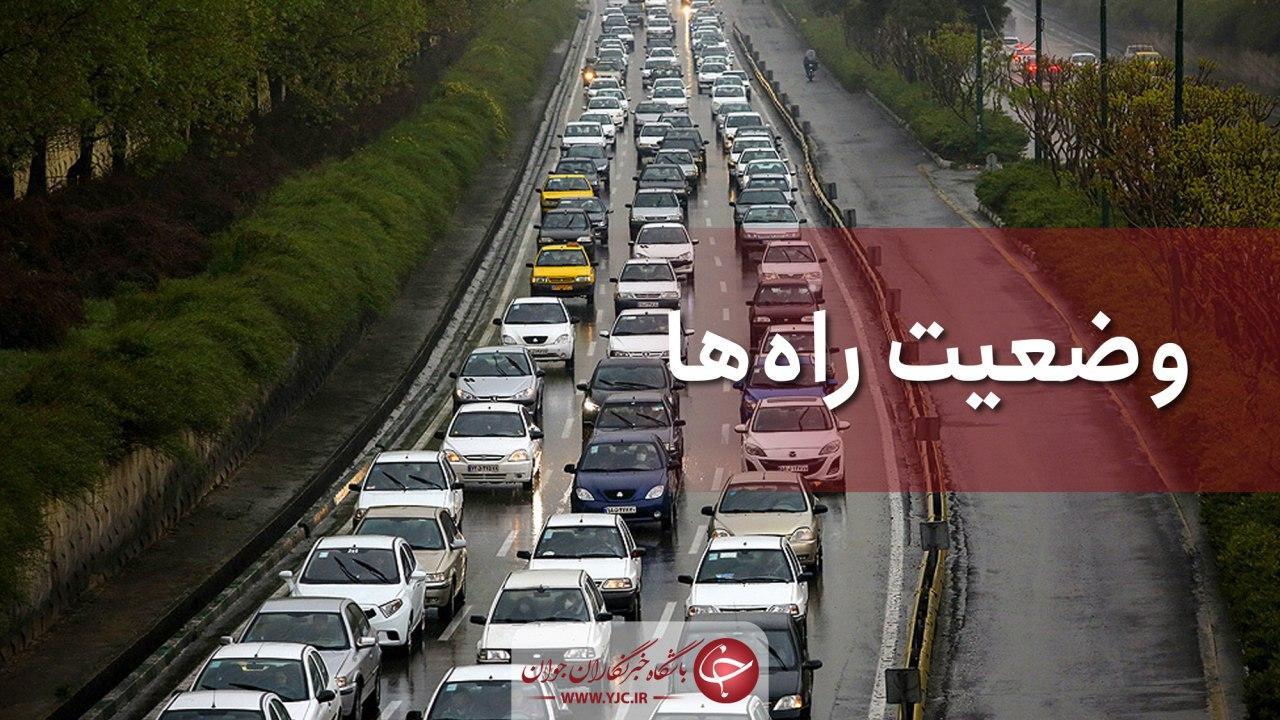 ترافیک در آزادراه قزوین-کرج-تهران نیمه سنگین است/ بارش پراکنده باران در استان مازندران