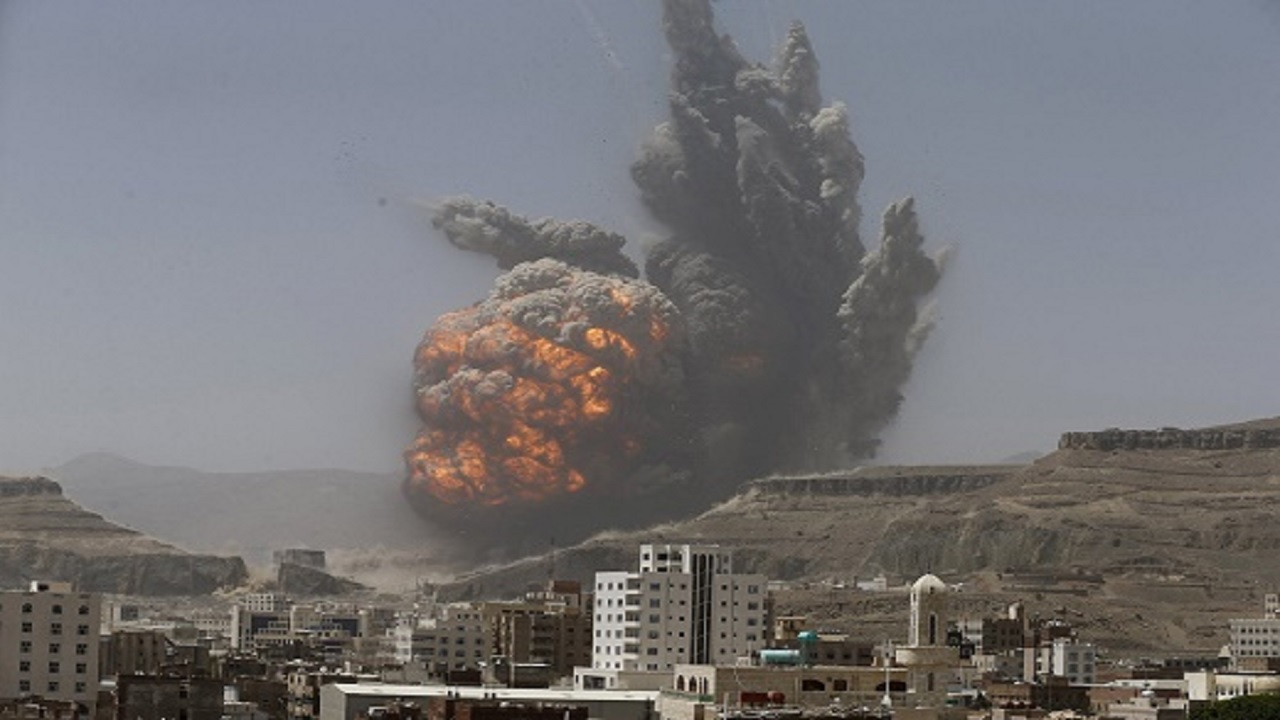وقوع چند انفجار شدید در استان مارب یمن