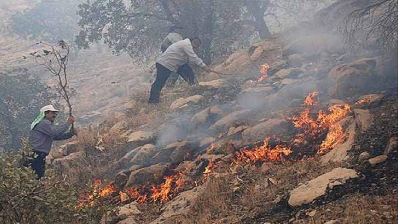 مهار آتش سوزی کوه آسماری مسجدسلیمان