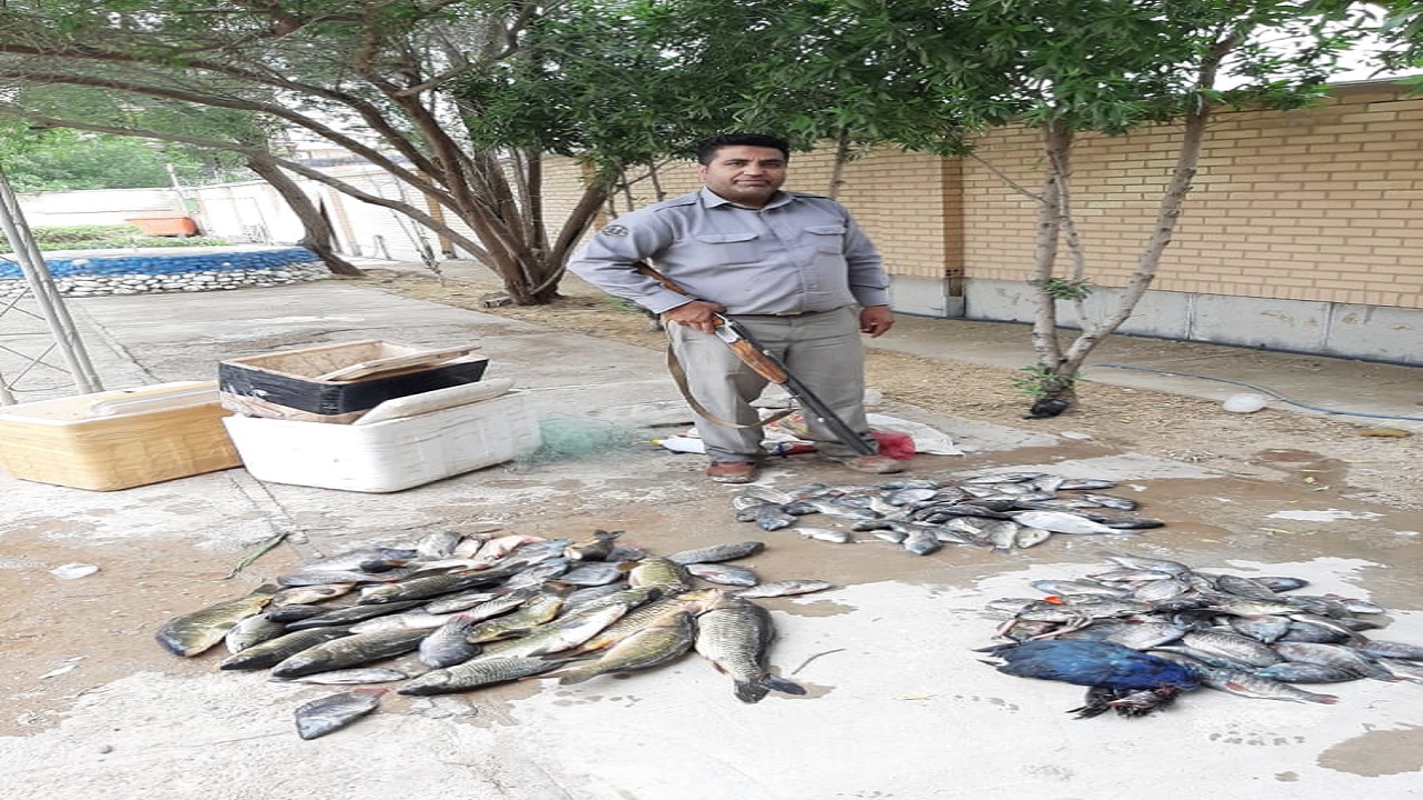 دستگیری عاملان صید غیرمجاز ماهی و شکار پرنده در خرمشهر