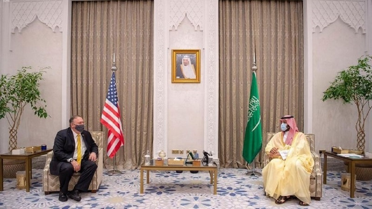دیدار و گفتگوی وزیر خارجه آمریکا با ولیعهد سعودی