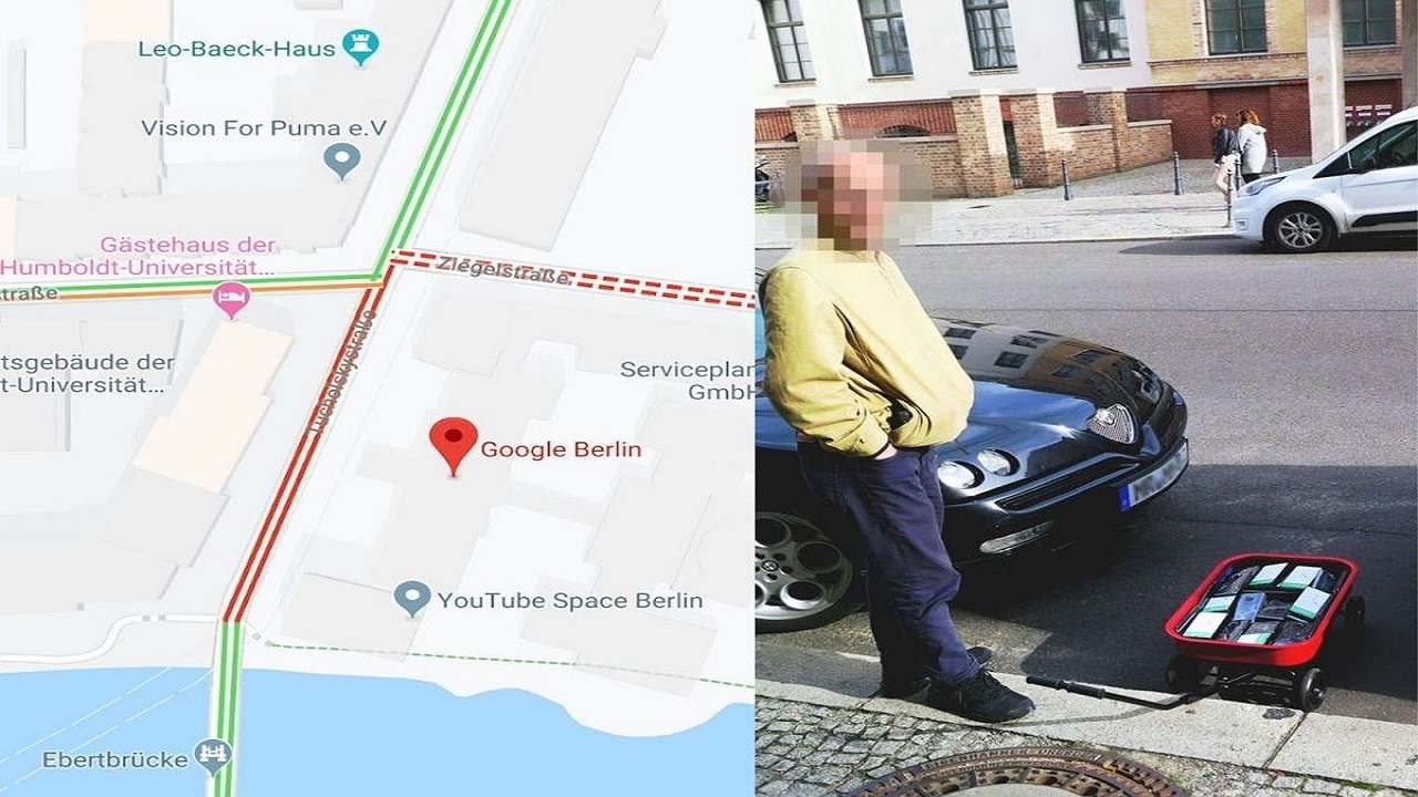مردی با حمل ۹۹ گوشی در گوگل مپ ترافیک مجازی ایجاد کرد