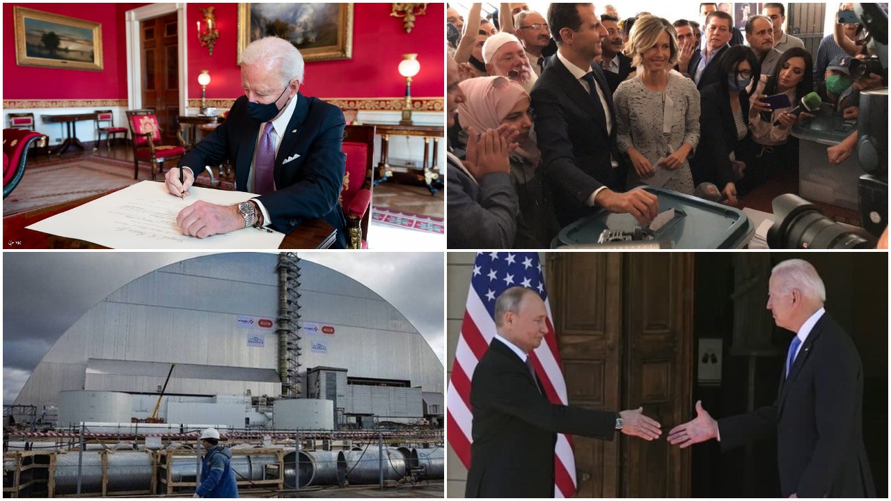 از دیدار پوتین و بایدن در ژنو و پیروزی بشار اسد در انتخابات سوریه تا اتاق قرمز کاخ سفید و وقایع عجیب پس از حادثه چرنوبیل+تصاویر