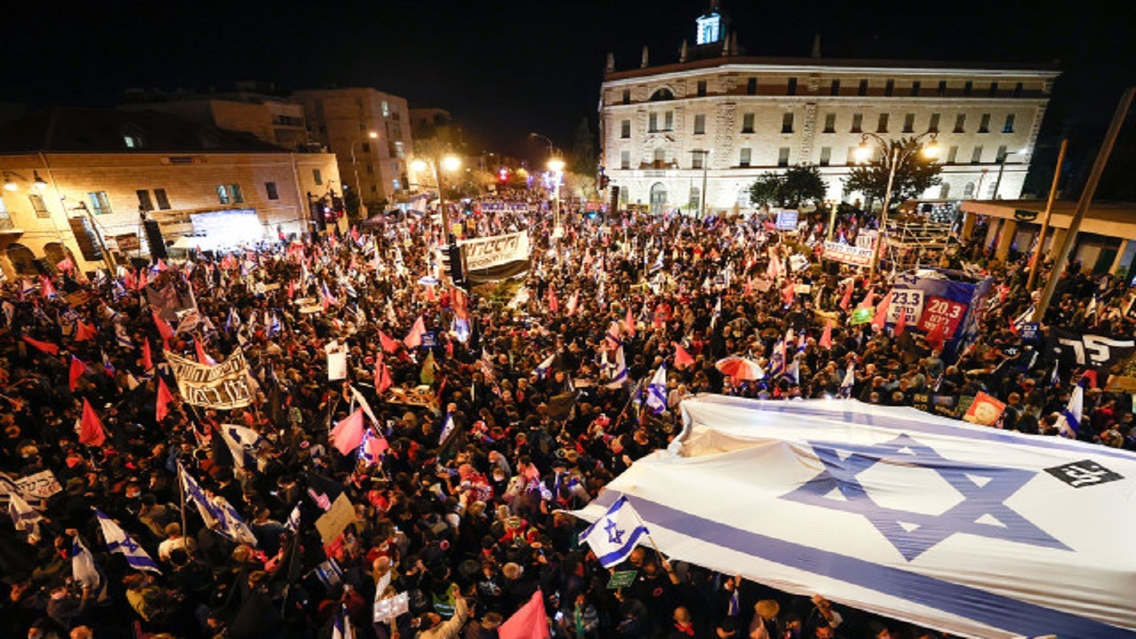 تظاهرات هفتگی علیه بنیامین نتانیاهو