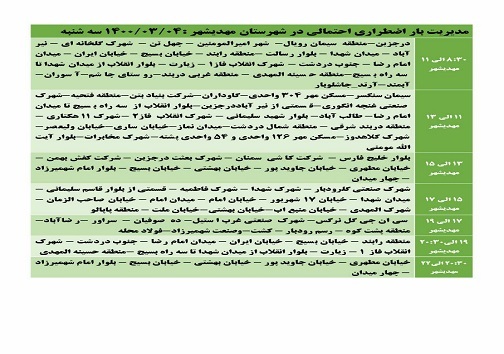 اعلام برنامه مدیریت بار اضطراری برق چهارم خرداد در استان سمنان