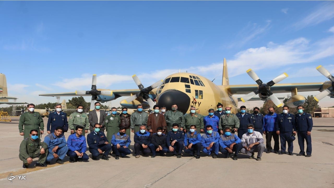 بازآماد یک فروند هواپیمای ترابری سی ۱۳۰ در پایگاه هوایی شیراز